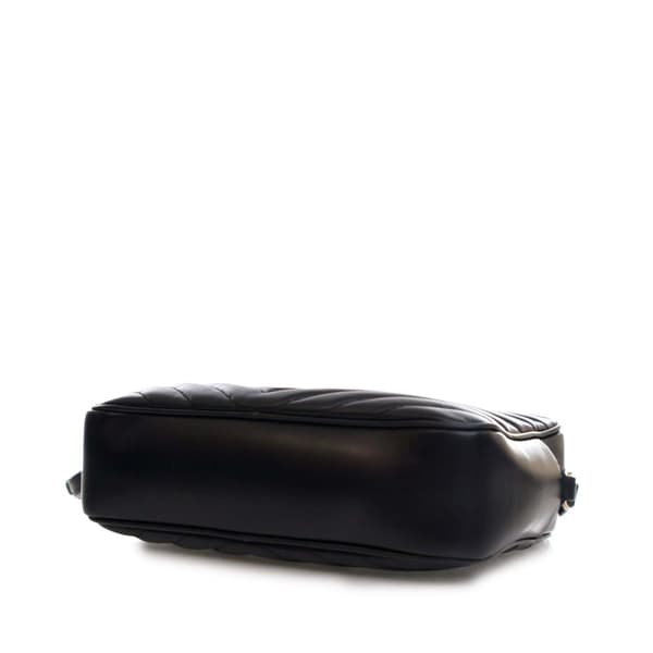 Pre-owned Saint Laurent Matelasse Leather Monogram Lou Camera Bag Black