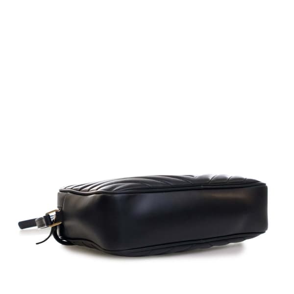 Pre-owned Saint Laurent Matelasse Leather Monogram Lou Camera Bag Black