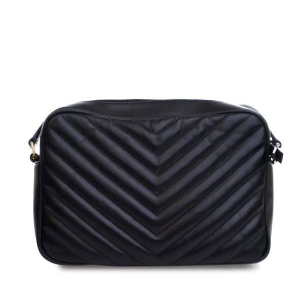 Pre-owned Saint Laurent Matelasse Leather Monogram Lou Camera Bag Black