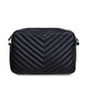 Miniatyrbild 7 av 10: Pre-owned Saint Laurent Matelasse Leather Monogram Lou Camera Bag Black