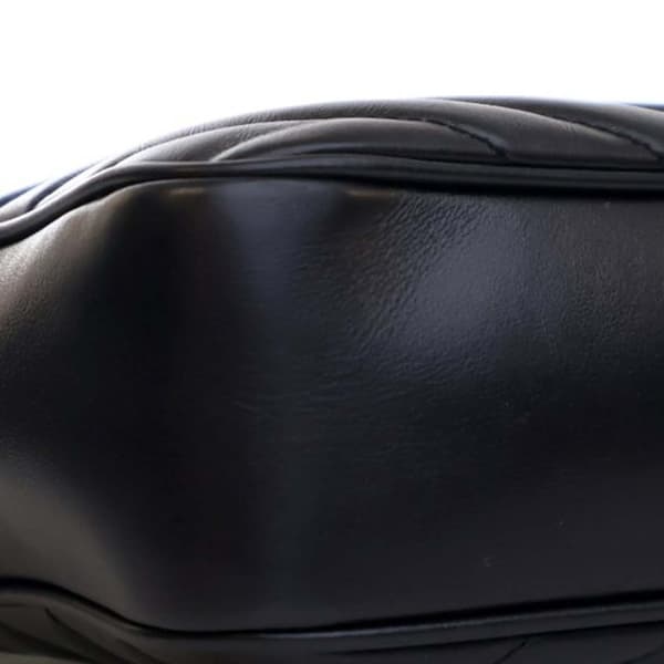 Pre-owned Saint Laurent Matelasse Leather Monogram Lou Camera Bag Black