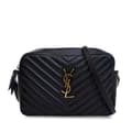 Miniatyrbild 1 av 10: Pre-owned Saint Laurent Matelasse Leather Monogram Lou Camera Bag Black