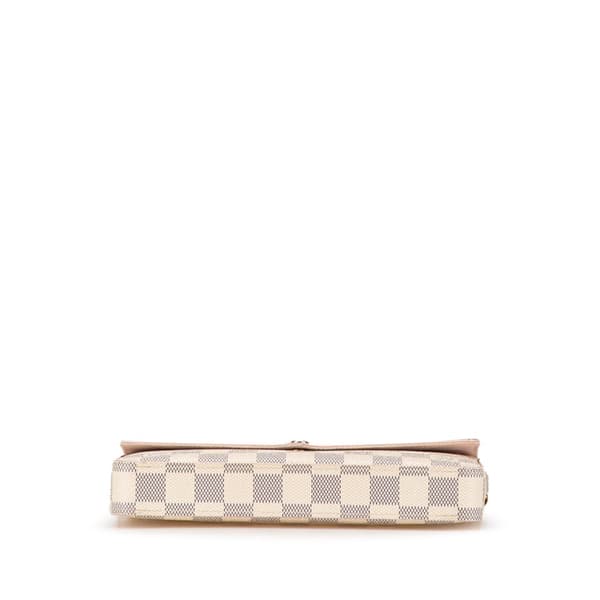 Pre-owned Louis Vuitton Damier Azur Calfskin Pochette Felicie White