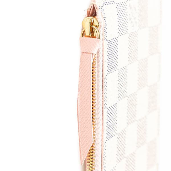 Pre-owned Louis Vuitton Damier Azur Calfskin Pochette Felicie White