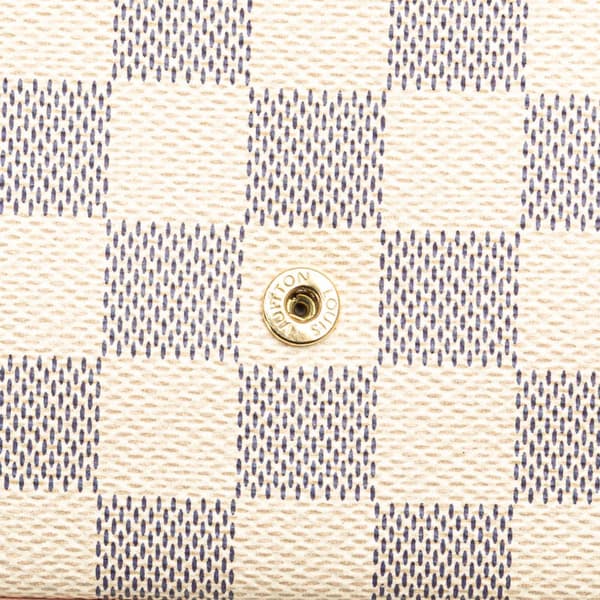 Pre-owned Louis Vuitton Damier Azur Calfskin Pochette Felicie White