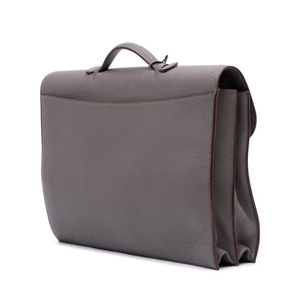 Pre-owned Hermès Togo Sac a Depeches 41 Gray