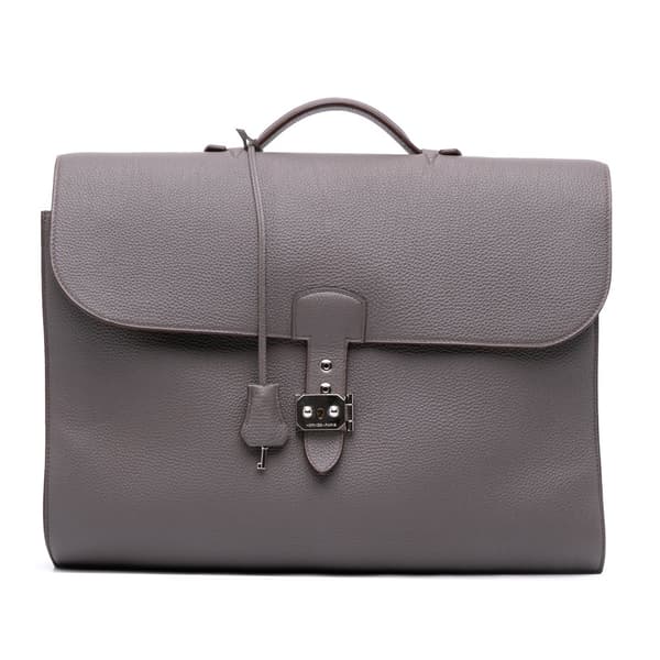 Pre-owned Hermès Togo Sac a Depeches 41 Gray