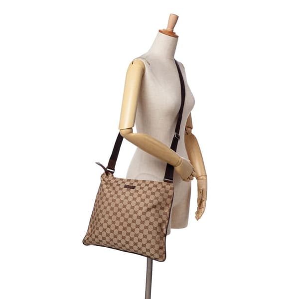 Pre-owned Gucci GG Canvas Crossbody Brown