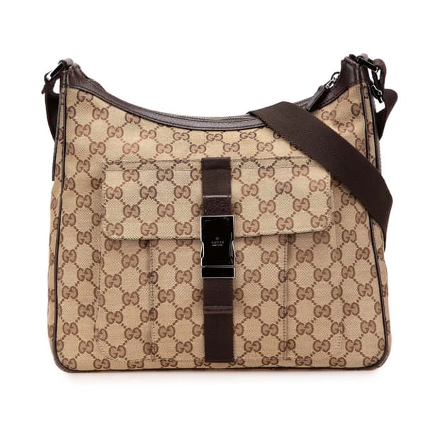 Pre-owned Gucci GG Canvas Crossbody Brown