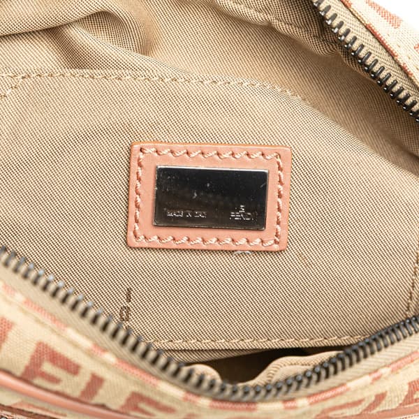Pre-owned Fendi Zucchino Canvas Crossbody Brown