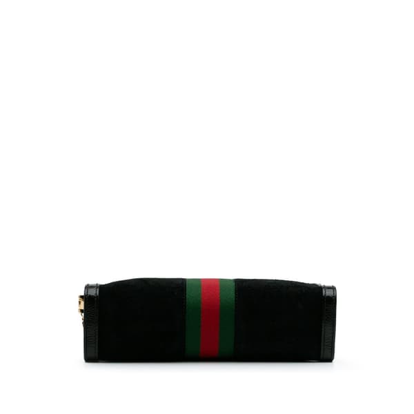 Pre-owned Gucci Small Suede Ophidia Chain Crossbody Black