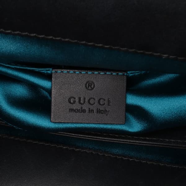 Pre-owned Gucci Small Suede Ophidia Chain Crossbody Black