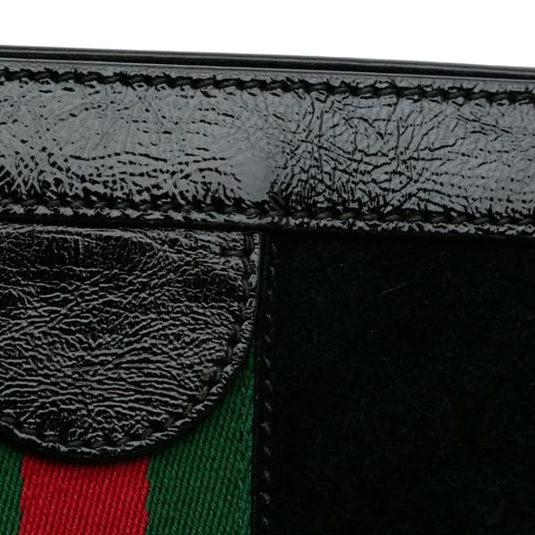 Pre-owned Gucci Small Suede Ophidia Chain Crossbody Black