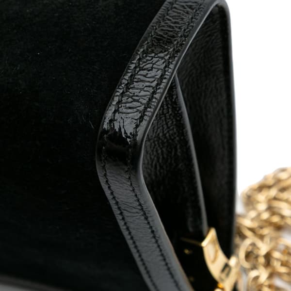 Pre-owned Gucci Small Suede Ophidia Chain Crossbody Black