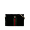 Miniatyrbillede 1 af 10: Pre-owned Gucci Small Suede Ophidia Chain Crossbody Black