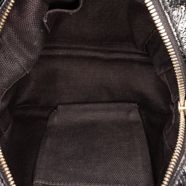 Pre-owned Gucci Patent Soho Disco Crossbody Black