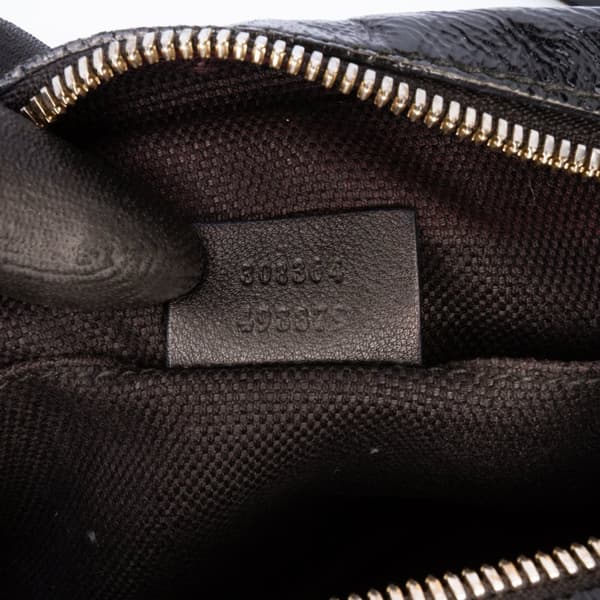 Pre-owned Gucci Patent Soho Disco Crossbody Black