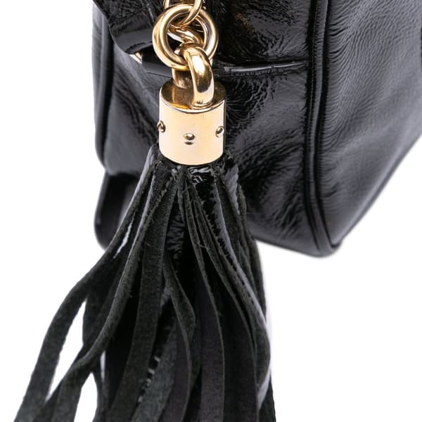 Pre-owned Gucci Patent Soho Disco Crossbody Black