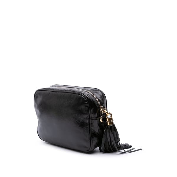 Pre-owned Gucci Patent Soho Disco Crossbody Black
