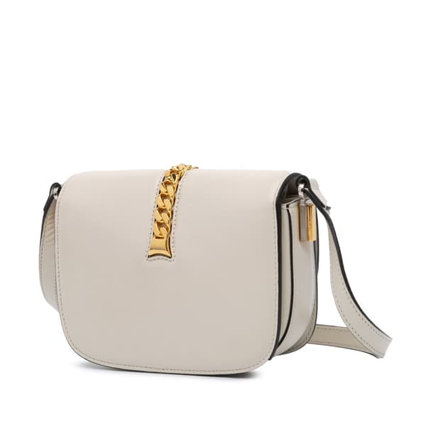 Pre-owned Gucci Mini Leather Sylvie 1969 Crossbody White