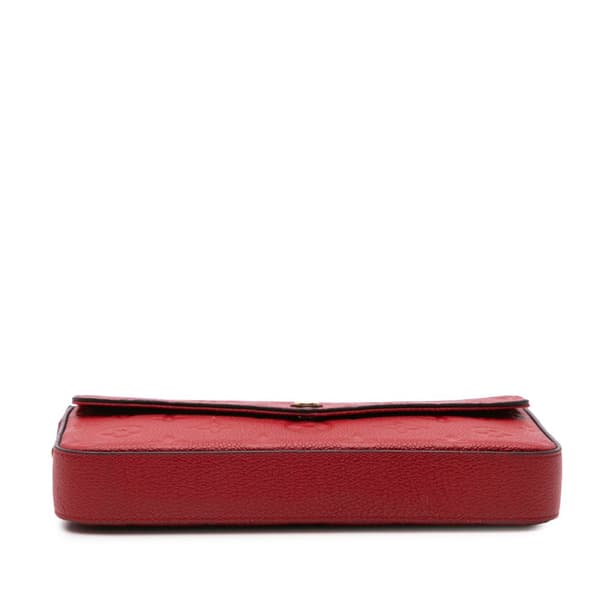 Pre-owned Louis Vuitton Monogram Empreinte Pochette Felicie Red