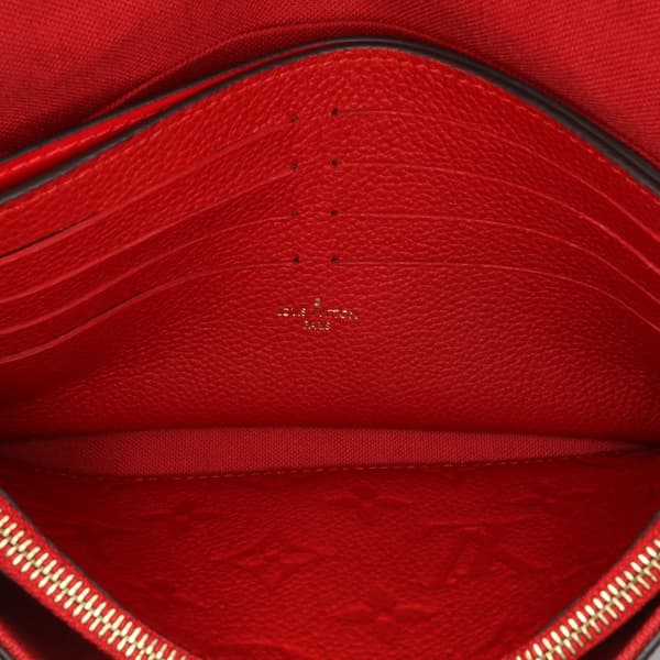 Pre-owned Louis Vuitton Monogram Empreinte Pochette Felicie Red
