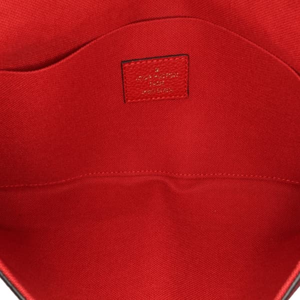 Pre-owned Louis Vuitton Monogram Empreinte Pochette Felicie Red