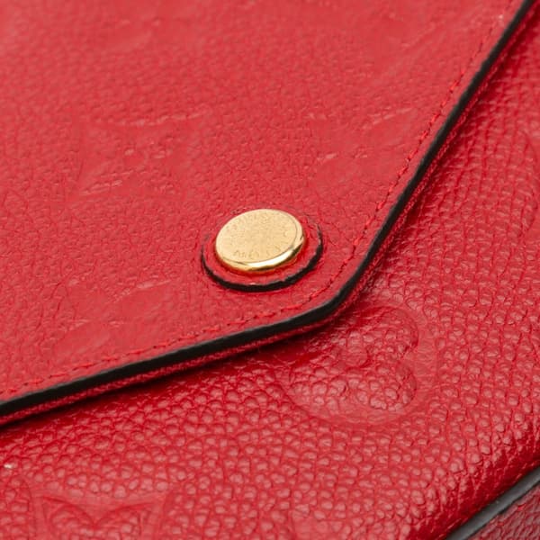 Pre-owned Louis Vuitton Monogram Empreinte Pochette Felicie Red