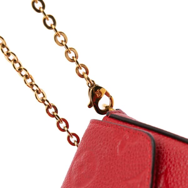 Pre-owned Louis Vuitton Monogram Empreinte Pochette Felicie Red