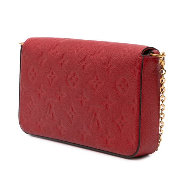 Pre-owned Louis Vuitton Monogram Empreinte Pochette Felicie Red