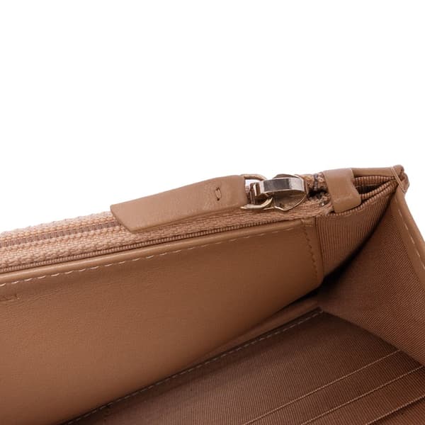 Pre-owned Chanel Caviar CC Filigree Wallet On Chain Brown