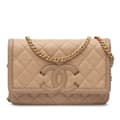Miniatyrbild 1 av 10: Pre-owned Chanel Caviar CC Filigree Wallet On Chain Brown