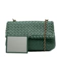 Miniatyrbillede 8 af 8: Pre-owned Bottega Veneta Baby Nappa Intrecciato Olimpia Crossbody Green