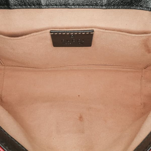 Pre-owned Gucci Mini GG Marmont Matelasse Leather Torchon Flap Crossbody Brown