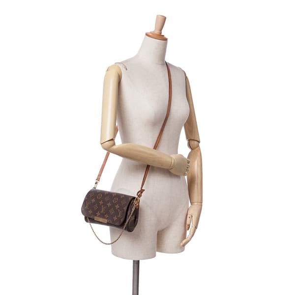 Pre-owned Louis Vuitton Monogram Favorite PM Brown
