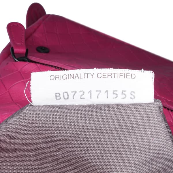 Pre-owned Bottega Veneta Leather Intrecciomirage Butterfly Chain Flap Pink