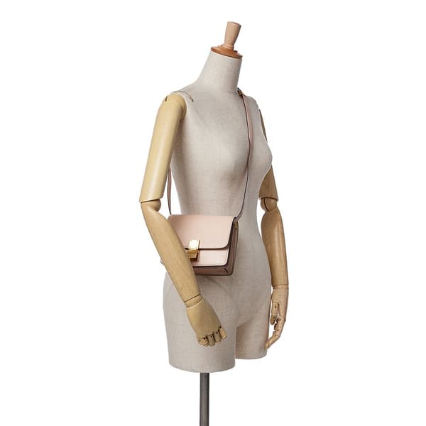 Pre-owned Celine Small Calfskin Classic Box Pink