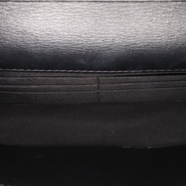 Pre-owned Chanel Quilted Suede Cocostellar Wallet on Chain Black
