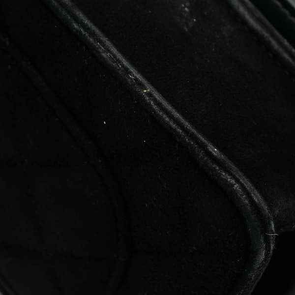 Pre-owned Chanel Quilted Suede Cocostellar Wallet on Chain Black