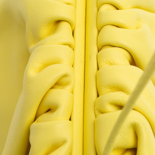 Pre-owned Bottega Veneta Lambskin The Mini Pouch Yellow