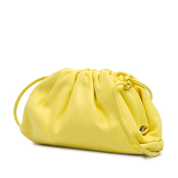 Pre-owned Bottega Veneta Lambskin The Mini Pouch Yellow