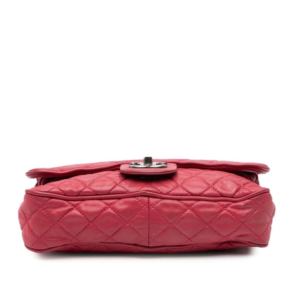 Pre-owned Chanel Small Quilted Iridescent Calfskin Shiva Flap Pink
