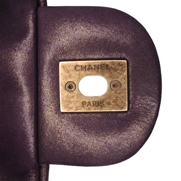 Pre-owned Chanel Small Quilted Iridescent Calfskin Shiva Flap Purple