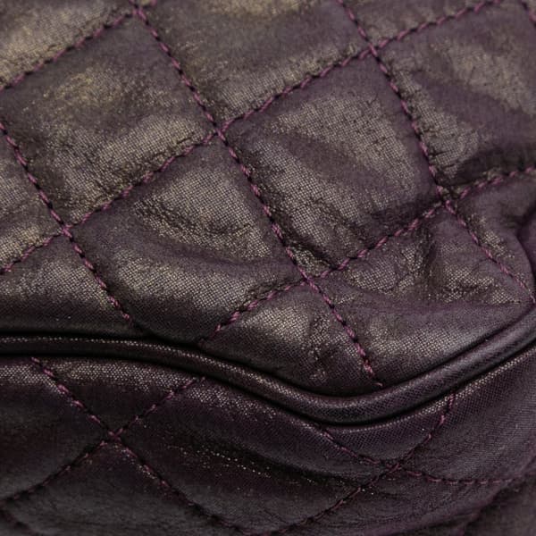 Pre-owned Chanel Small Quilted Iridescent Calfskin Shiva Flap Purple