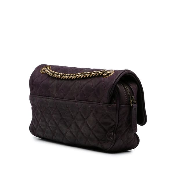 Pre-owned Chanel Small Quilted Iridescent Calfskin Shiva Flap Purple