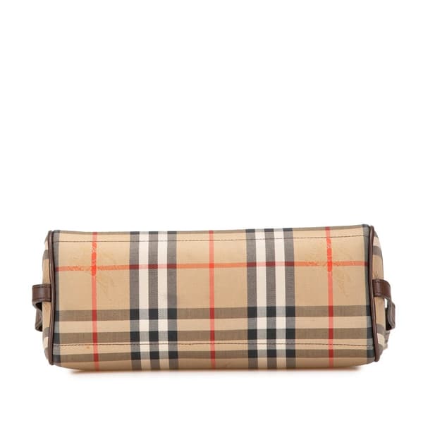 Pre-owned Burberry Haymarket Check Canvas Crossbody Brown