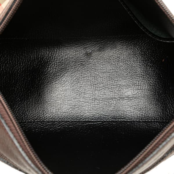 Pre-owned Burberry Haymarket Check Canvas Crossbody Brown