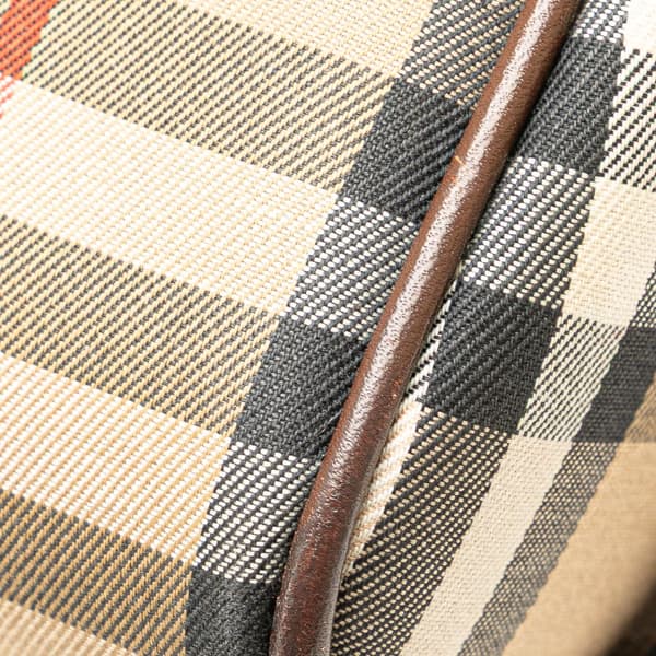 Pre-owned Burberry Haymarket Check Canvas Crossbody Brown