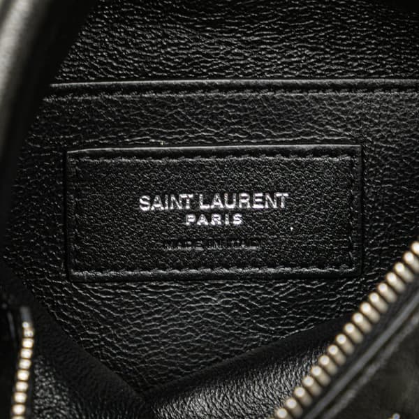 Pre-owned Saint Laurent Antiqued Lambskin Sid Flat Crossbody Black