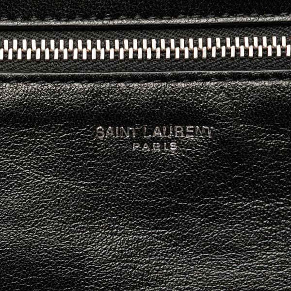 Pre-owned Saint Laurent Antiqued Lambskin Sid Flat Crossbody Black